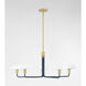 Aston 5 Light 39 inch Aged Brass/Slate Blue Chandelier Ceiling Light